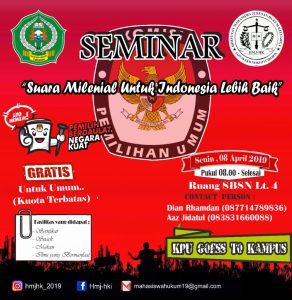 KPU Goes To Campus bersama Himpunan Mahasiswa Jurusan Hukum Keluarga (HMJ-HK) Fakultas Syari'ah dan Ekonomi Islam