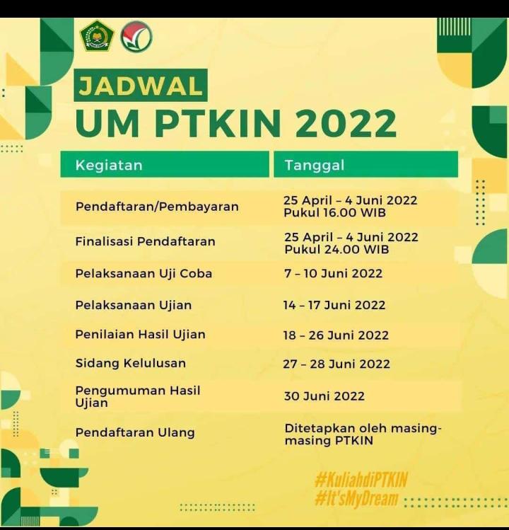 SIAP-SIAP.... JADWAL UM-PTKIN 2022 TELAH DI RILIS