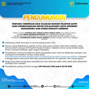 VERIFIKASI DAN VALIDASI NOMOR TELEPON AKTIF UNTUK KUOTA MAHASISWA