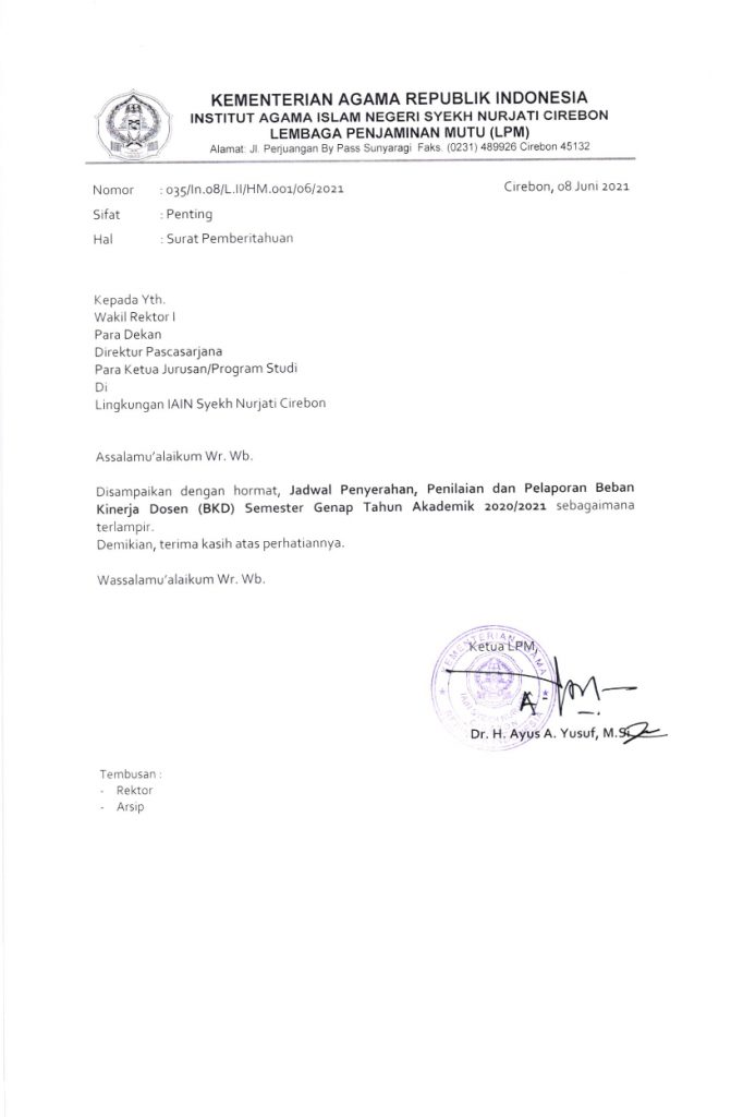 JADWAL BKD DOSEN SEMESTER GENAP TA 2020/2021