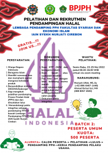 [ROAD TO SERTIFIKAT HALAL 2022 - PELATIHAN PENDAMPING SERTIFIKASI HALAL] BATCH 2
