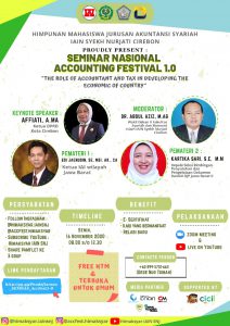 HMJ AKUNTANSI SYARIAH FSEI IAIN SYEKH NURJATI CIREBON Menggelar WEBINAR ACCOUNTING FESTIVAL 1.0
