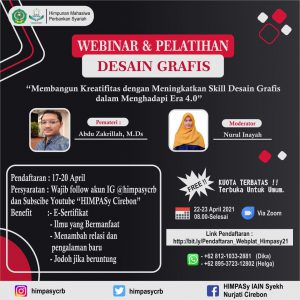 WEBINAR DAN PELATIHAN DESAIN GRAFIS HIMPASY (Himpunan Mahasiswa Perbankan Syariah)