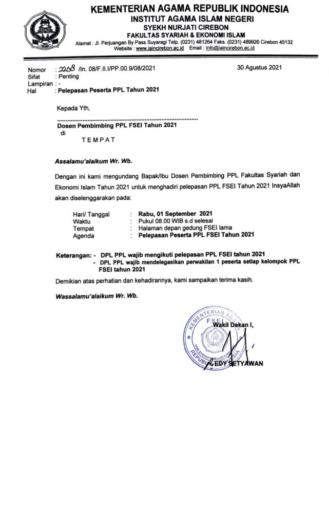 PELEPASAN PESERTA PPL FSEI TAHUN 2021