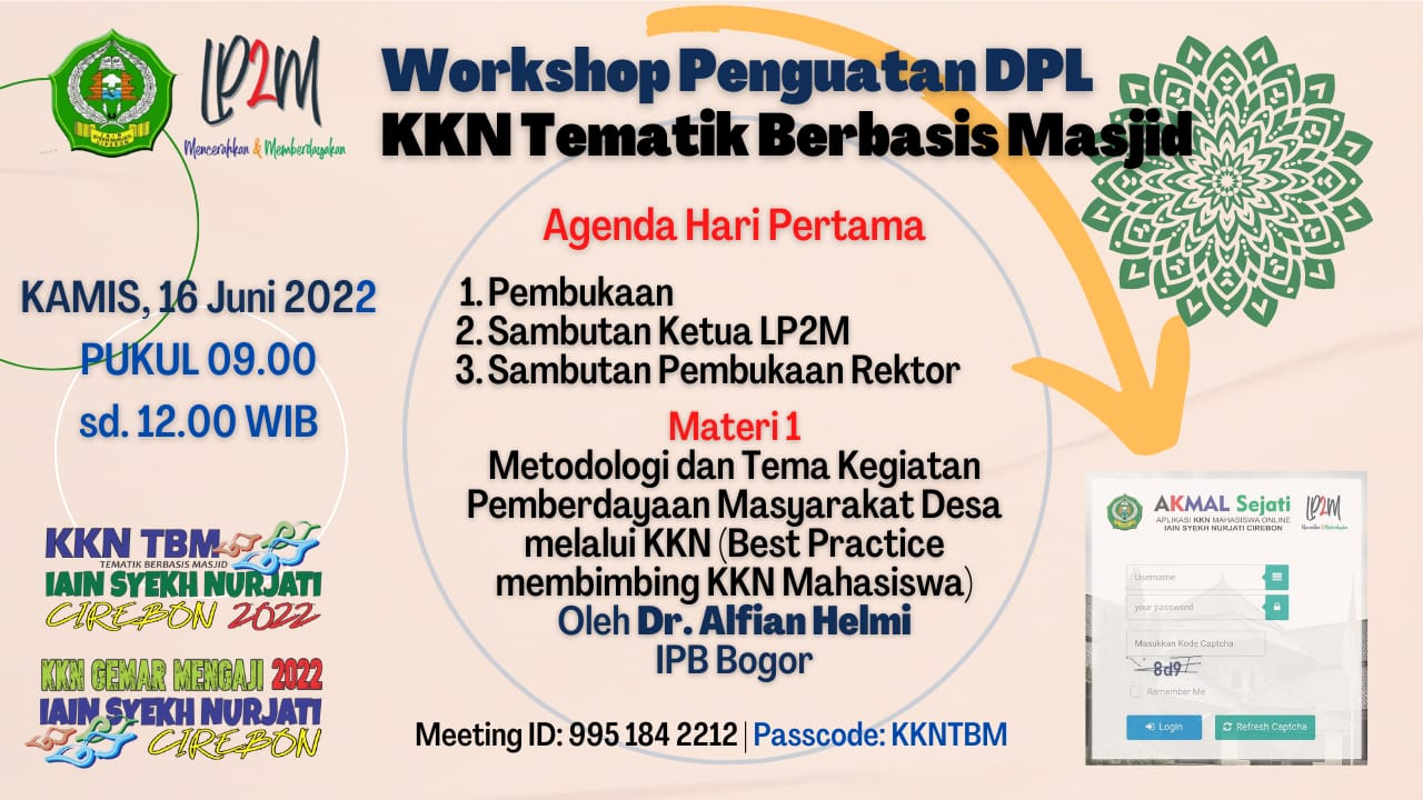WORKSHOP PENGUATAN DPL KKN TEMATIK BERBASIS MASJID TAHUN 2022