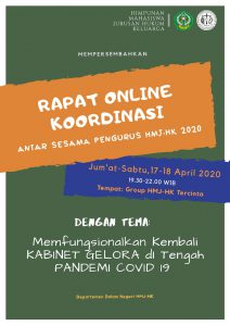 RAPAT KERJA (RAKER) ONLINE HIMPUNAN MAHASISWA JURUSAN HUKUM KELUARGA (HMJ-HK)