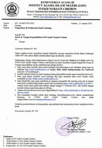 PEMBERITAHUAN INFORMASI PENGECEKAN DAN PEMBUATAN EMAIL LEMBAGA