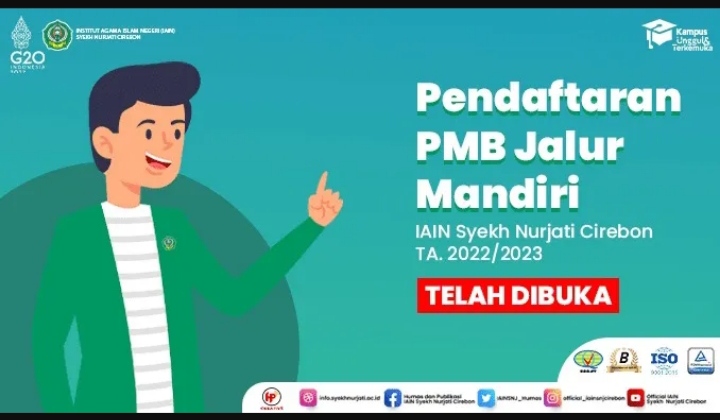 KABAR GEMBIRA... Pendaftaran SPMB Mandiri IAIN Syekh Nurjati Cirebon telah di buka.