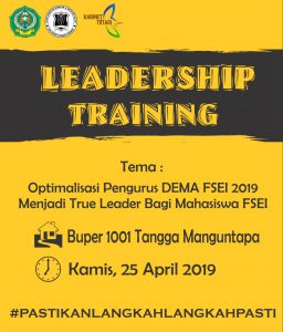 Leadership Training Dewan Mahasiswa (DEMA) Fakultas Syari'ah dan Ekonomi Islam