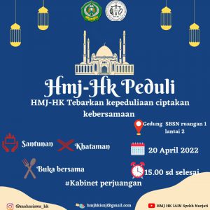 HMJ-HK FSEI IAIN Syekh Nurjati Cirebon Menggelar Kegiatan Peduli Sesama dengan Tema "Hmj-Hk Peduli tebarkan kepedulian Ciptakan Kebersamaan"