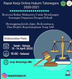RAPAT KERJA (RAKER) ONLINE HIMPUNAN MAHASISWA JURUSAN HUKUM TATA NEGARA