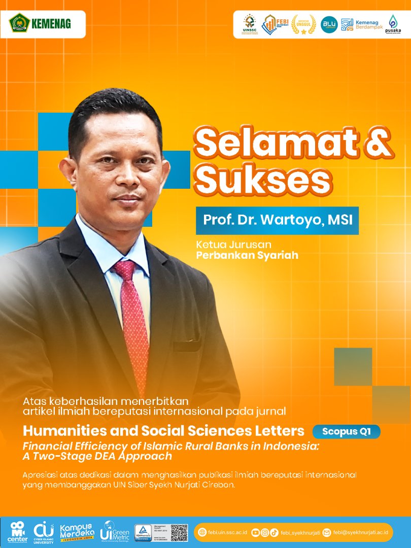 Ketua Jurusan Perbankan Syariah FEBI UIN Siber Syekh Nurjati Cirebon Berhasil Terbitkan Artikel pada Jurnal Internasional Scopus Q1