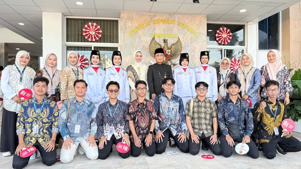 Mahasiswa FEBI UIN Siber Syekh Nurjati Cirebon Hadiri Upacara HUT RI ke-81 di Songkhla, Thailand